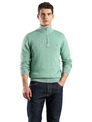 Solid Regular-Fit Cotton Sweater